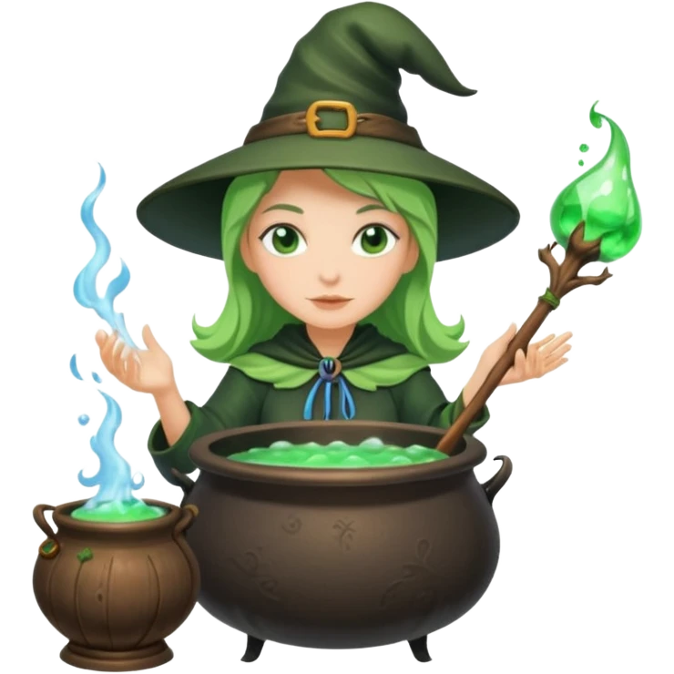 green witch cooking potion emoji
