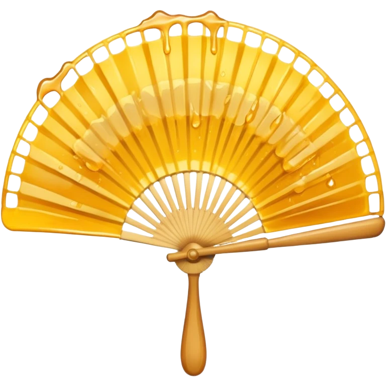 hand held fan made of honey emoji