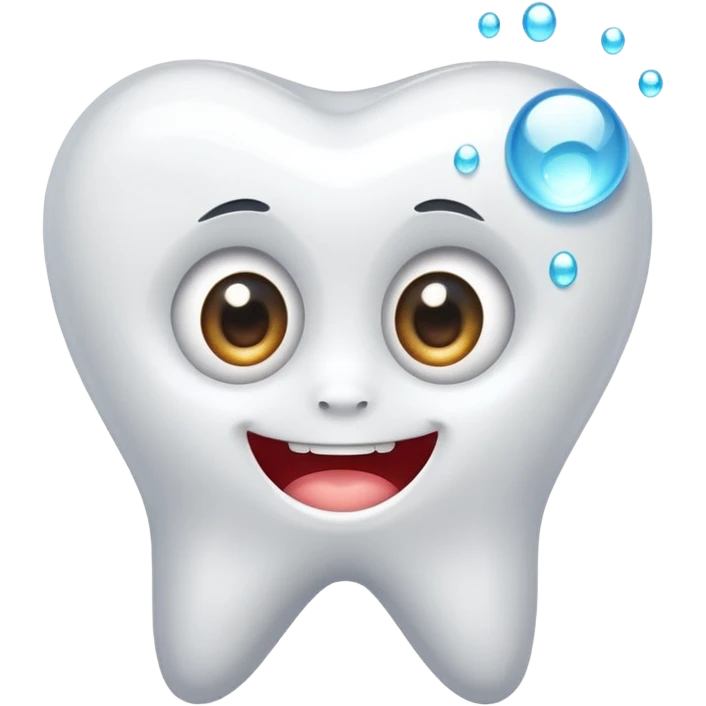 white tooth with big sparkling eyes emoji