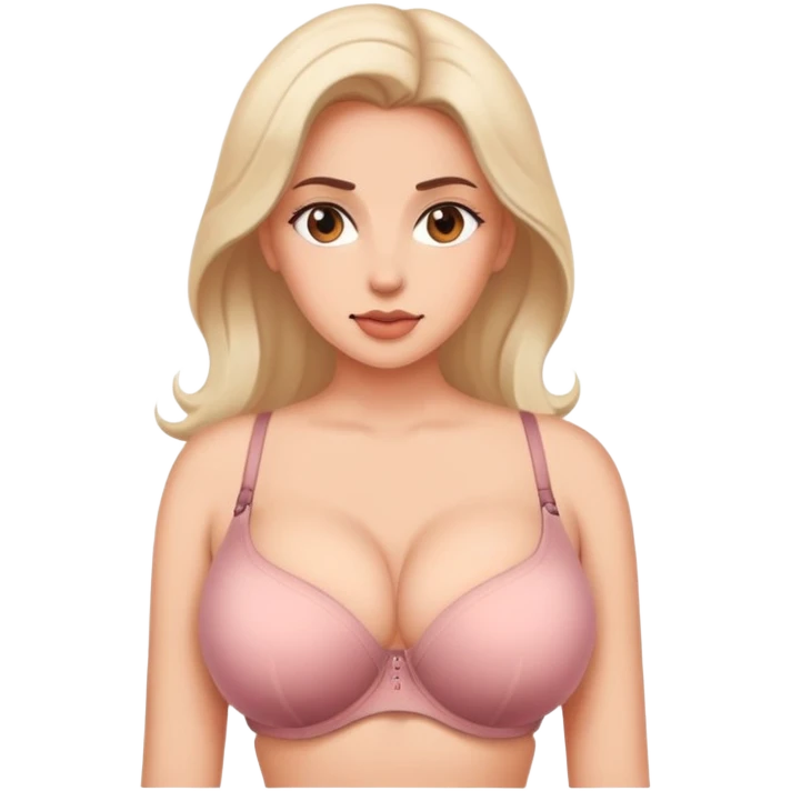 Woman with massive boobs with bra emoji