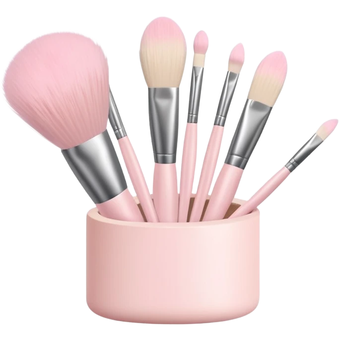 Pale pink cosmetic brushes emoji
