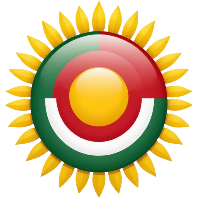 Hungary flag with a sun in the midle emoji