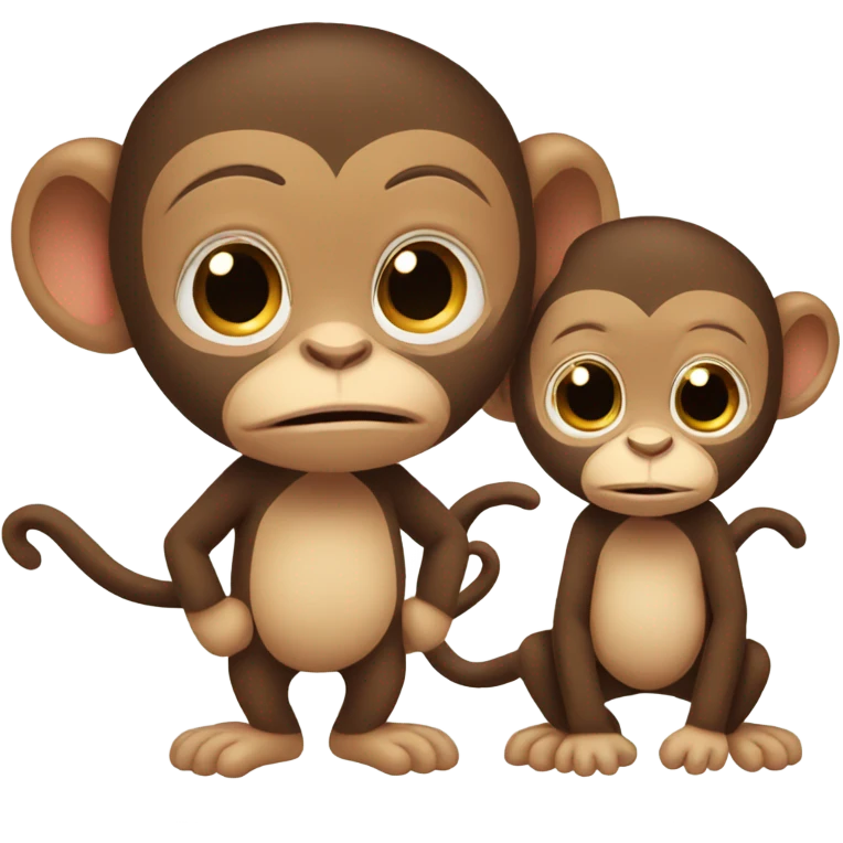 Two cute monkeys emoji