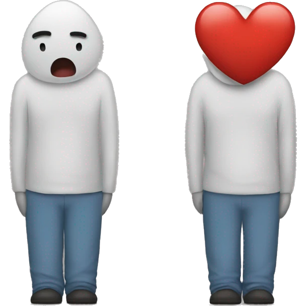 Heart and sad emoji