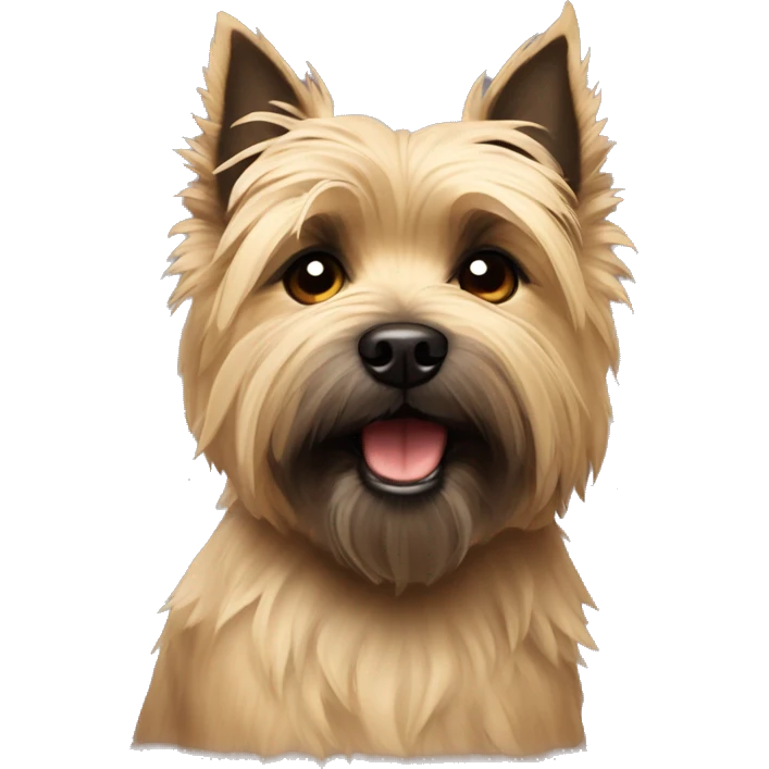 Cairn terrier with one ear pointed up and lighter tan fur
 emoji