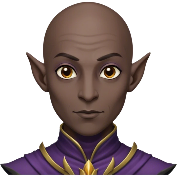 dark elf male bald emoji