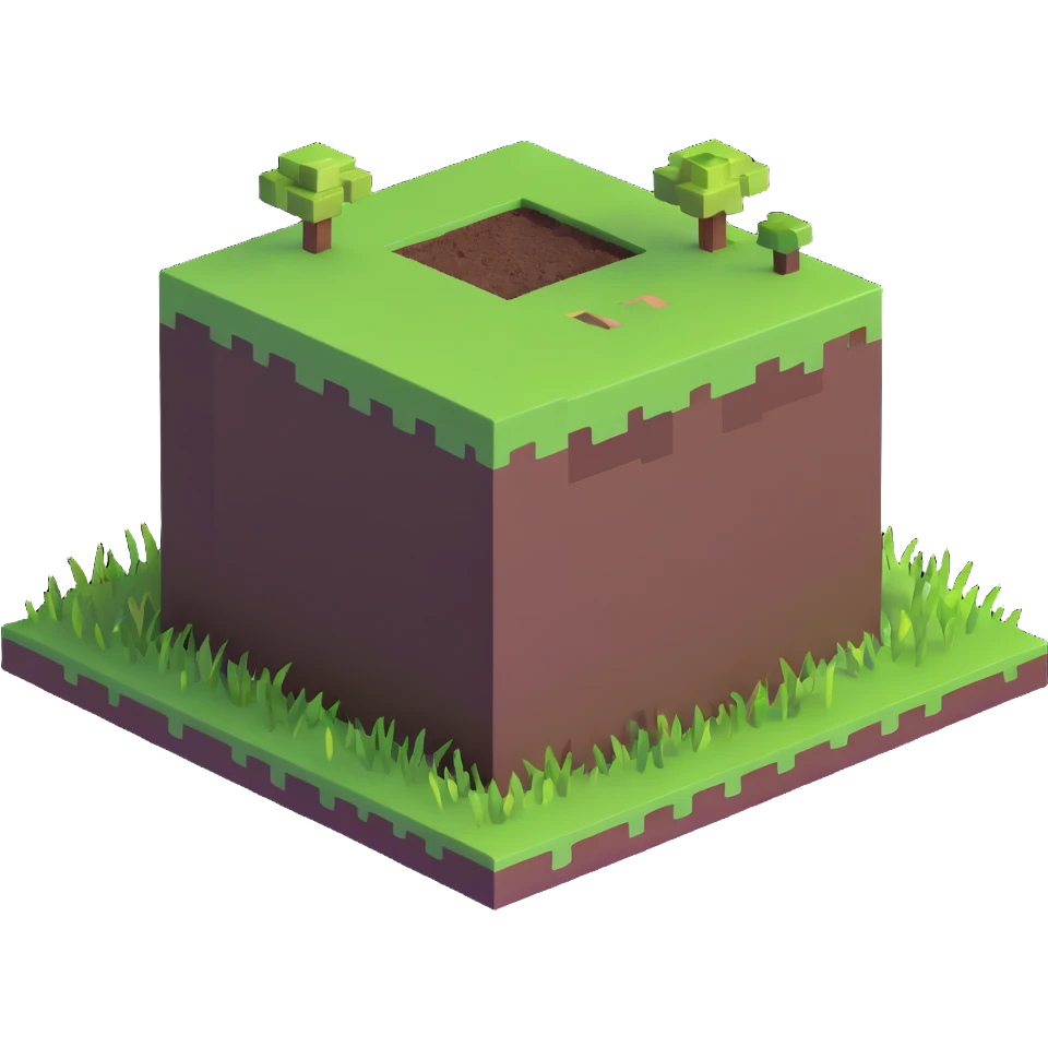 Minecraft block with grass and dirt emoji