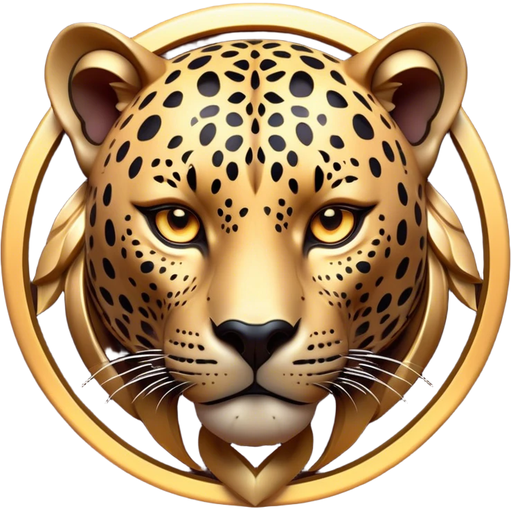 Cinematic Noble Jaguar Portrait Emoji, Poised and elegant, with a sleek, muscular build adorned with striking rosette patterns and intense, focused eyes, Simplified yet sharp and sophisticated features, highly detailed, glowing with a soft, wild luminescence, high shine, intelligent and graceful, stylized with an air of untamed nobility, focused and alert, soft glowing outline, capturing the essence of a watchful guardian that feels as though it could step out of the screen with effortless authority! emoji