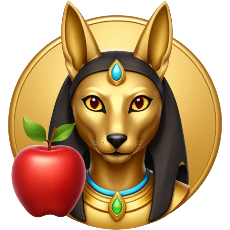 anubis god with an apple emoji