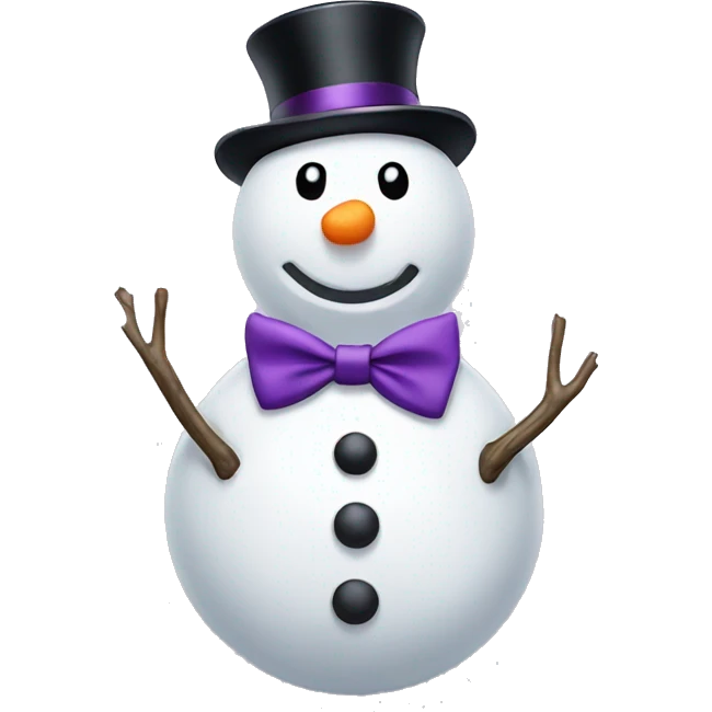 A snowman with a purple bow tie emoji