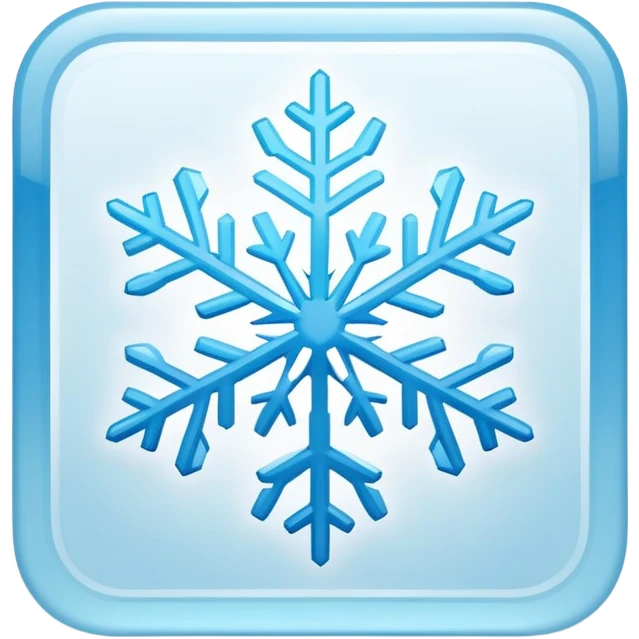 a Tiny compressed Stylized light-blue snowflake symbol inside a pastel gradient white square icon, light blue borders emoji