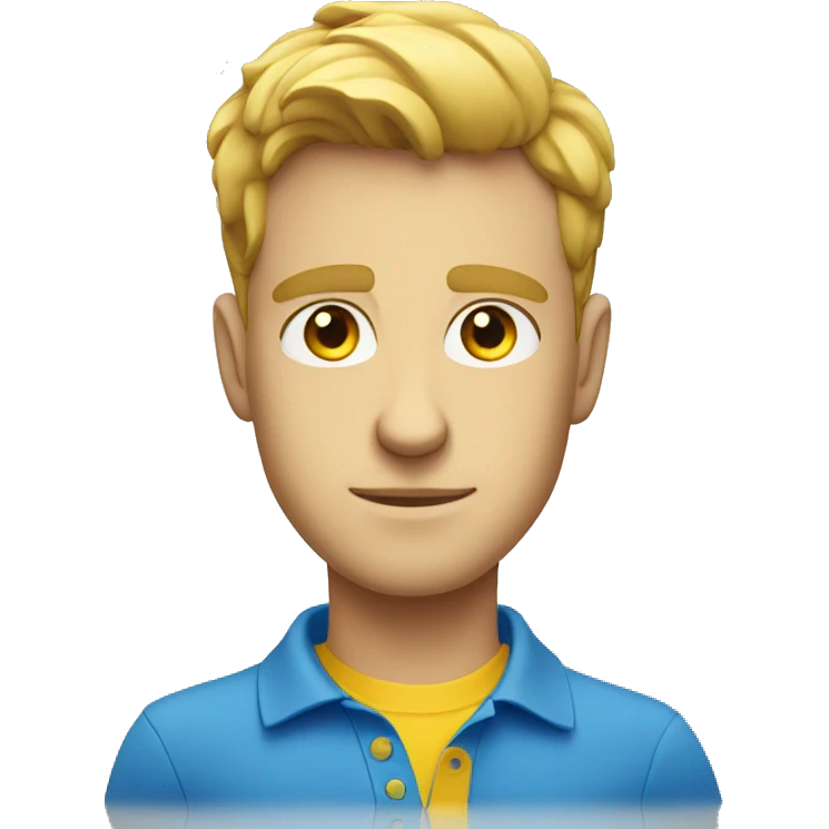 Yellow polo strong white guy blue eyes  emoji
