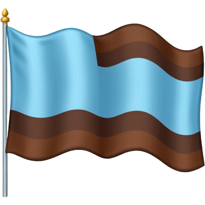 A flag with light blue and chocolate colour emoji
