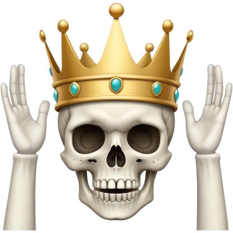 shocked skull with crown, hands raised to head in disbelief emoji