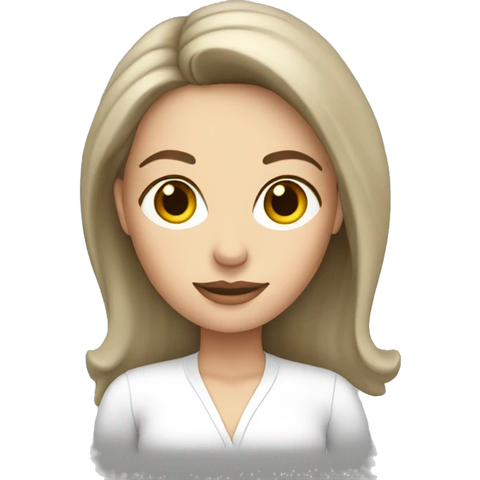 Brunette white woman in a white set emoji