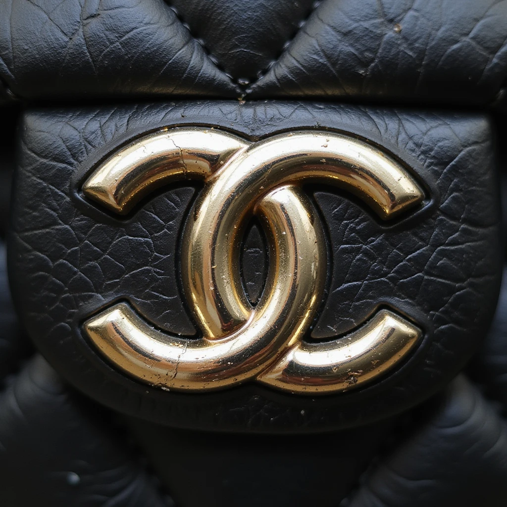 Remove background, keep only the realistic Chanel logo, preserve photorealistic metallic look, transparent background. emoji