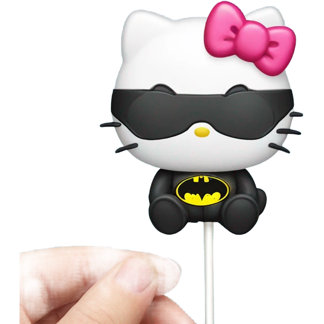 Hello kitty with batman custom licking lolipop emoji