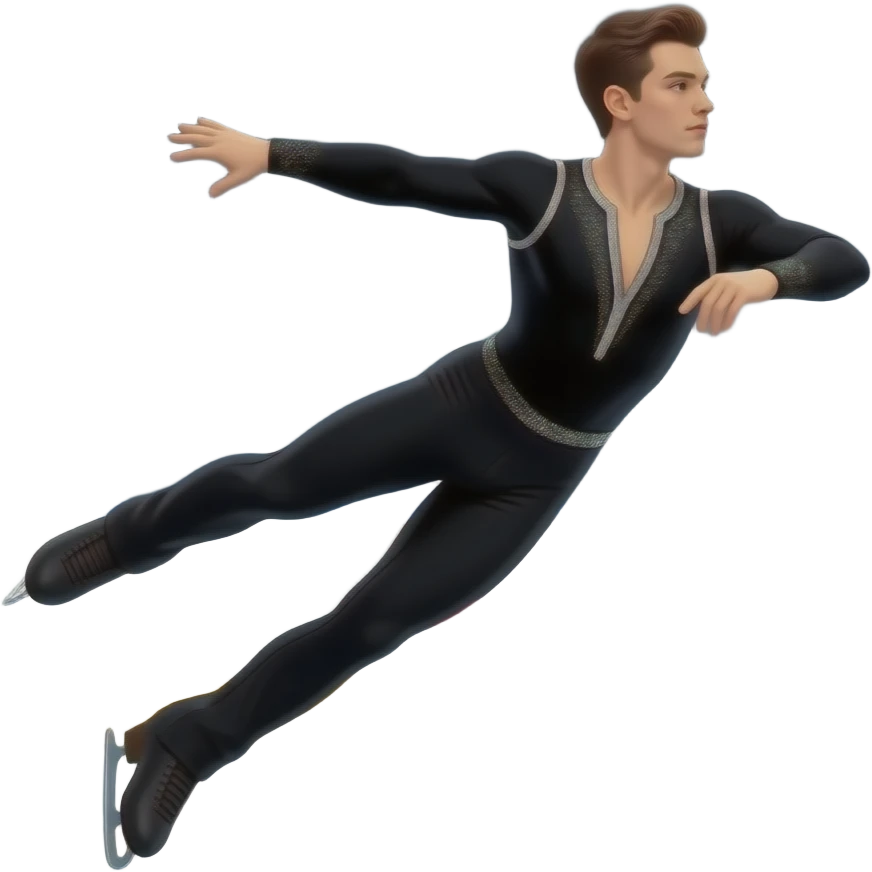 male olympic figure skater wearing black outfit emoji