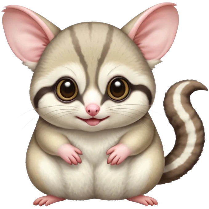 Fat and cute Japanese sugar glider  white emoji