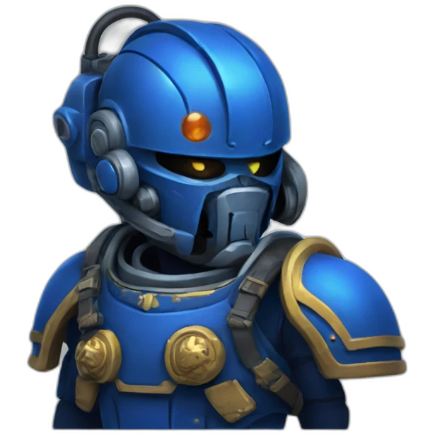Space marine in blue emoji