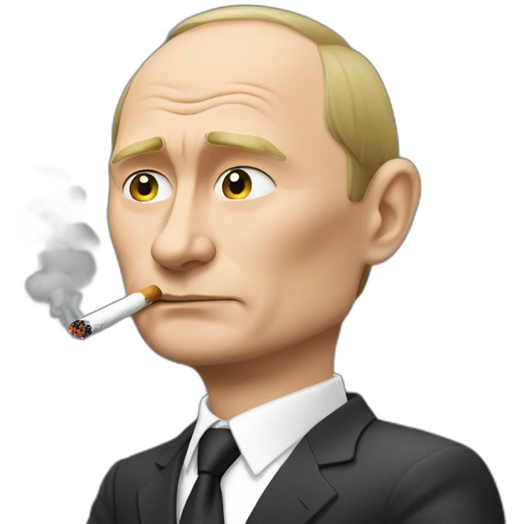 Putin smoking a tough cigarette emoji