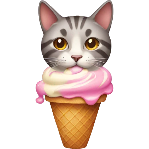 Cat with ice cream emoji