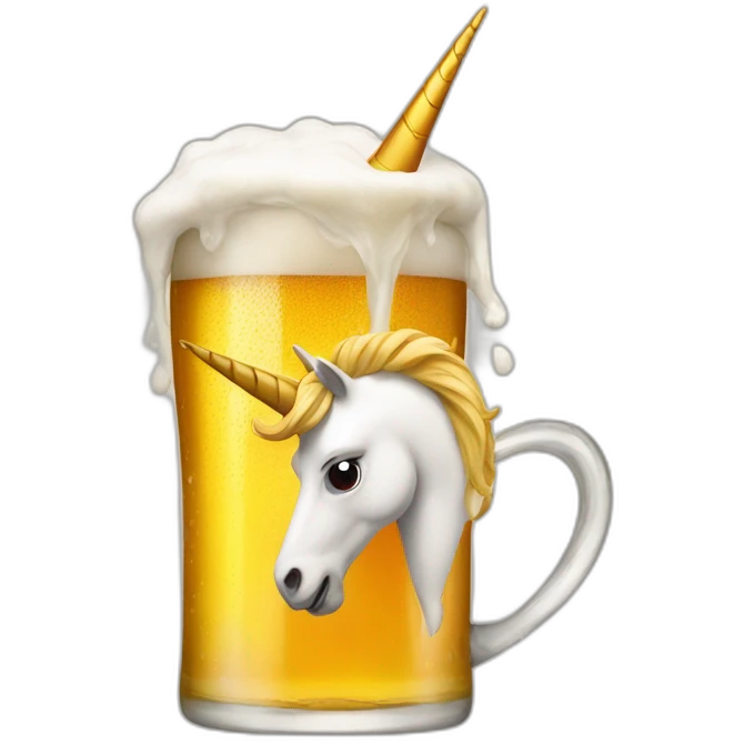 A unicorn in beer emoji