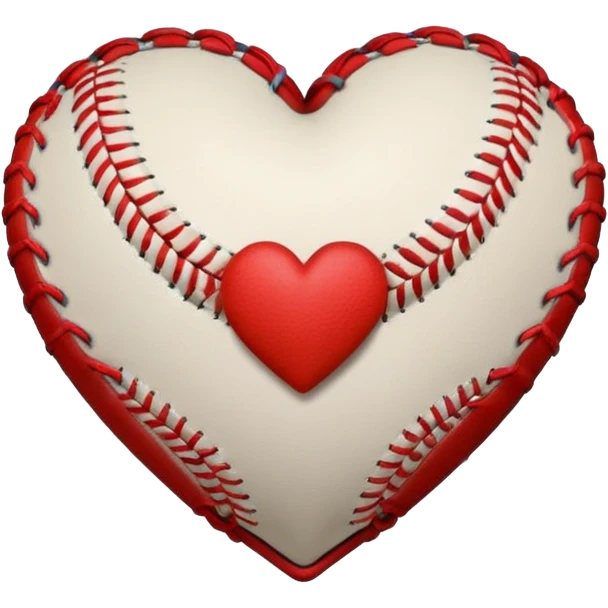 Heart shaped baseball emoji