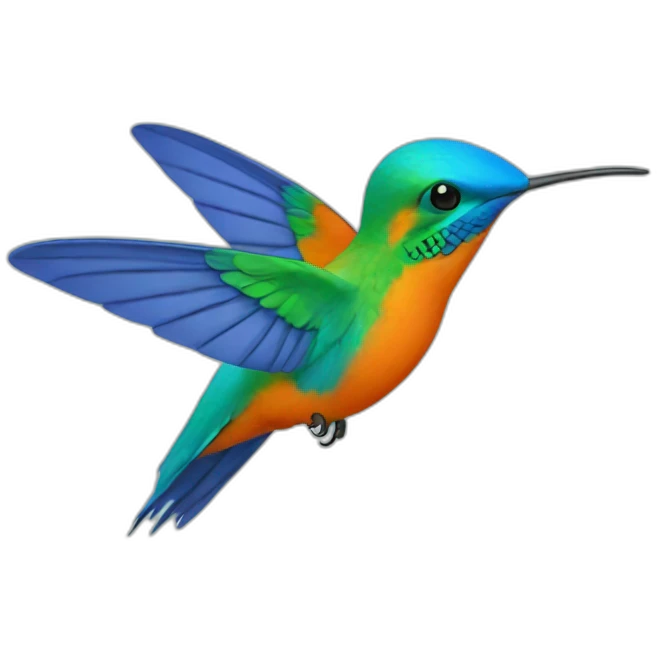 Colibri orange bleu vert emoji