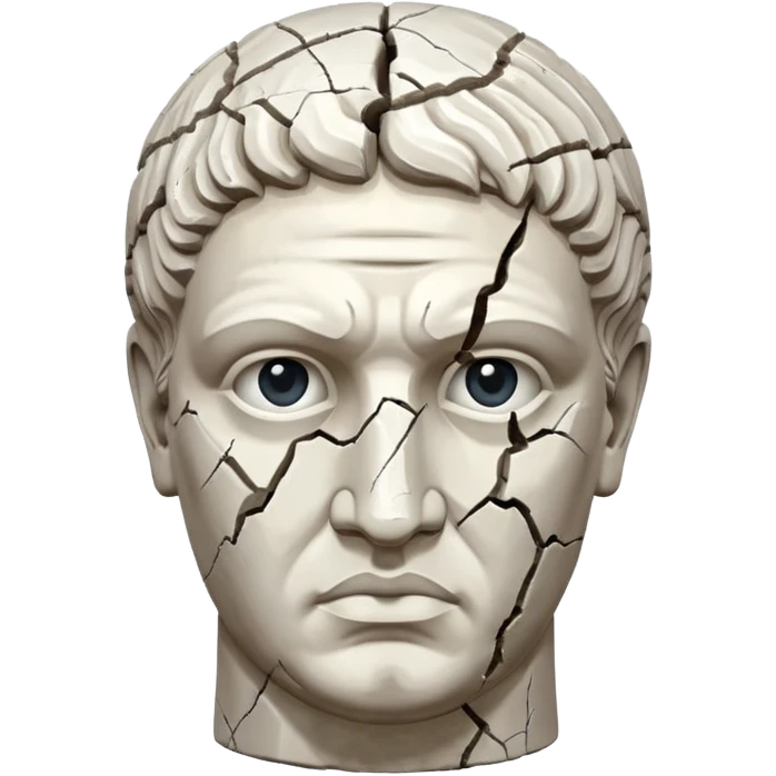 white broken marble greek statue head emoji