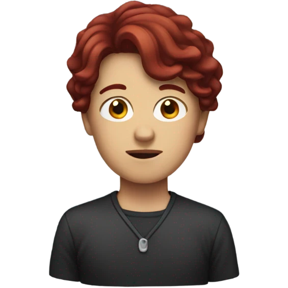 Dark red hair emoji