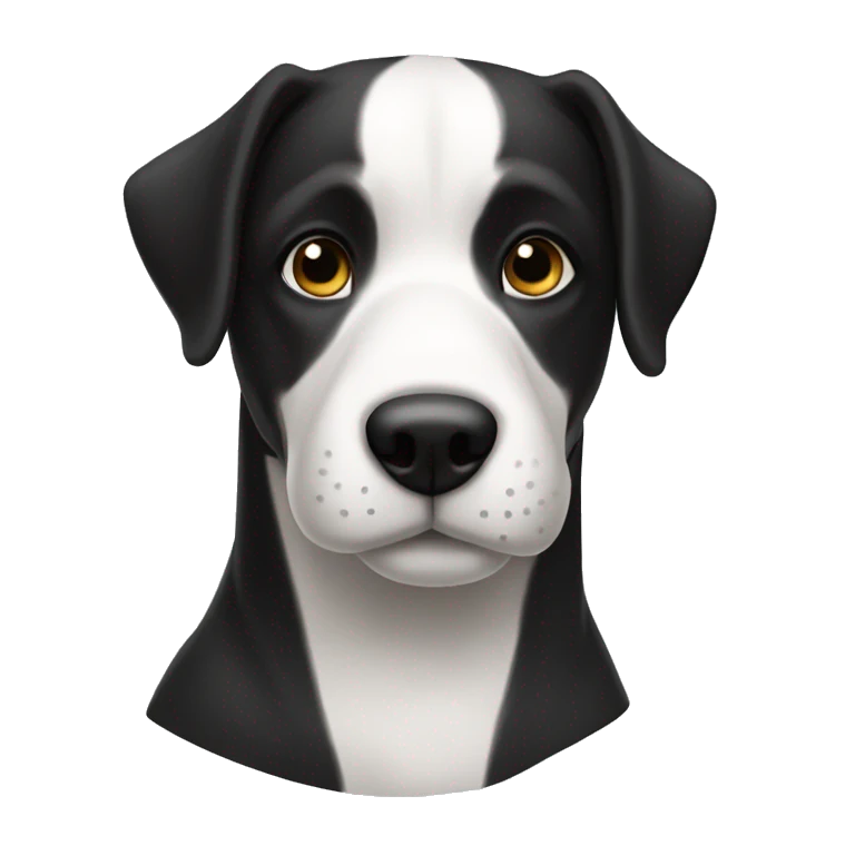 Perro freshpool negro y blanco emoji