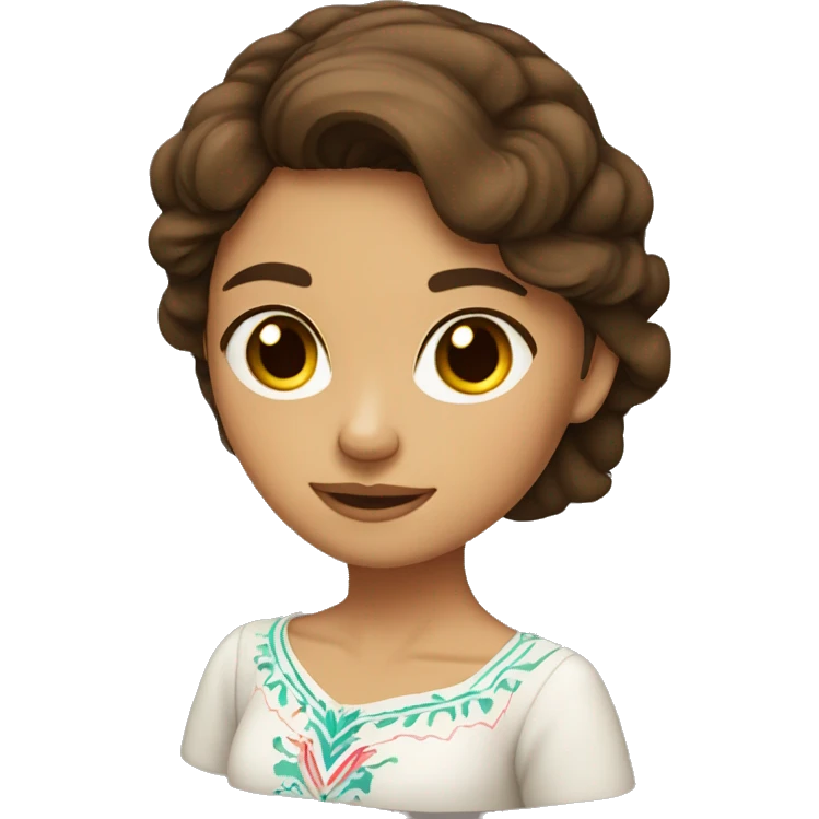 brown haired slim mexican girl with pretty face emoji