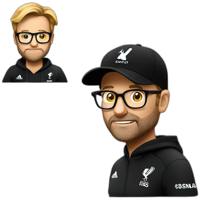 Klopp is nervous in a black hudie emoji