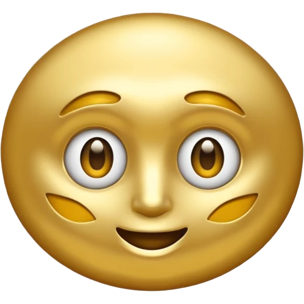 eine goldene schallpaltte, die ein gesicht hat und lächelt, keine menschlcihes gesicht emoji