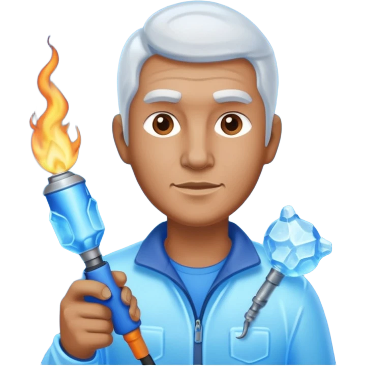 Sculptor with blowtorch,Ice Sculptors. emoji