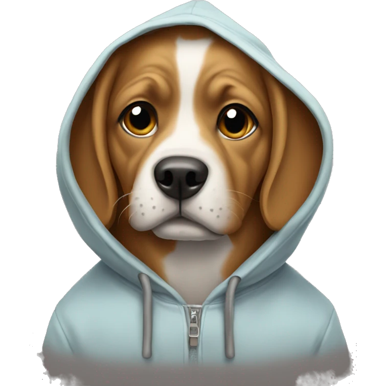 Dog wearing hoodie emoji