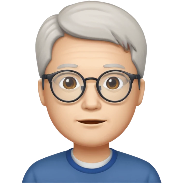 chinese white man wearing glasses with small mouth emoji