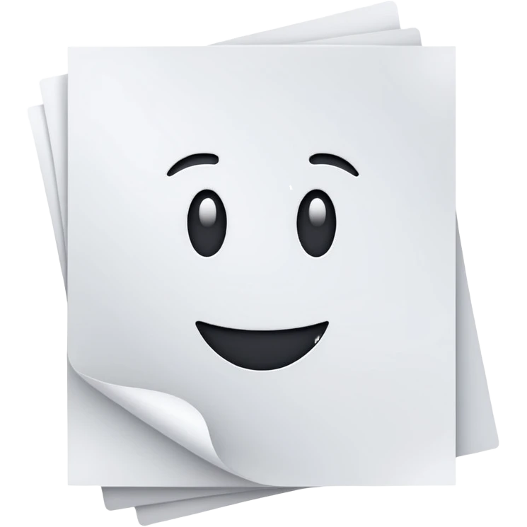 Sheet of paper with text emoji
