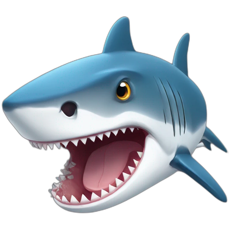 Shark eat a fish blu  emoji