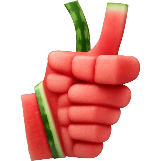 Thumbs up made from watermelon emoji