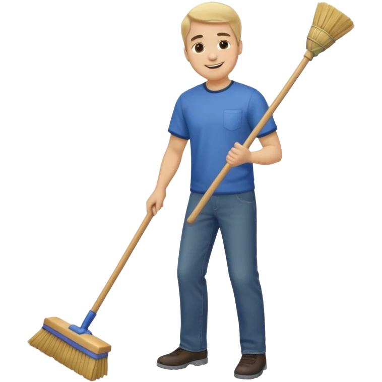 ligth man sweeping the floor emoji