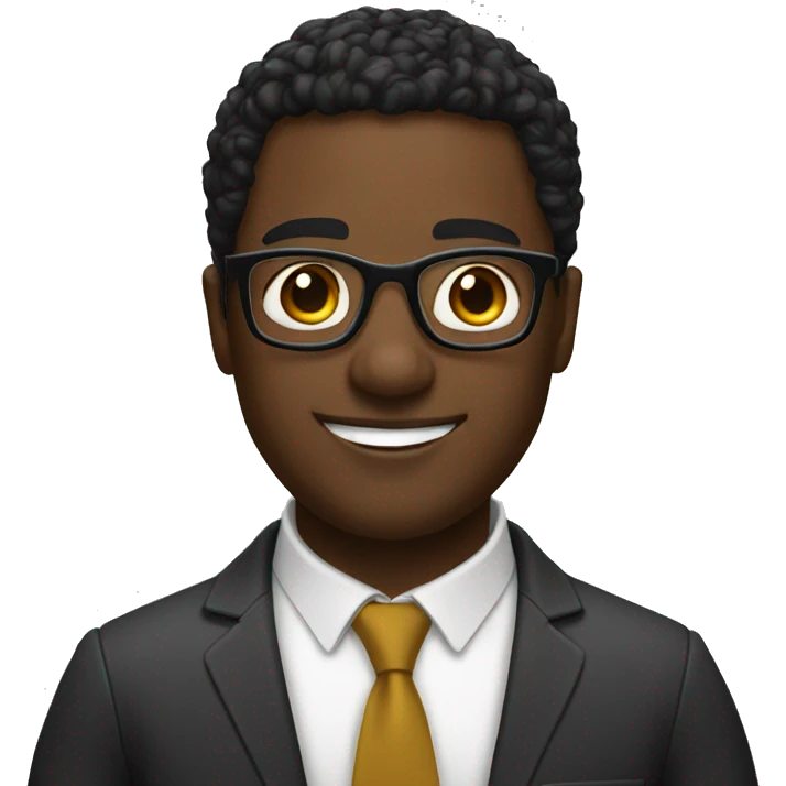A black guys with nerd glasses  emoji