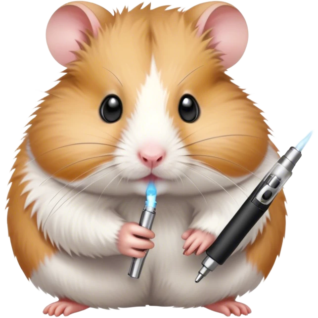 Hamster holding a vape pen emoji