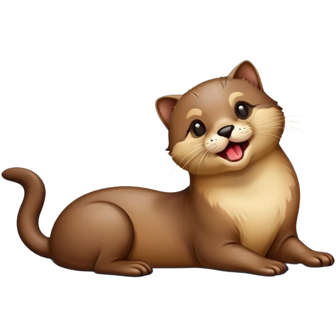 кошка показывает язык а на кошке сидит выдра emoji