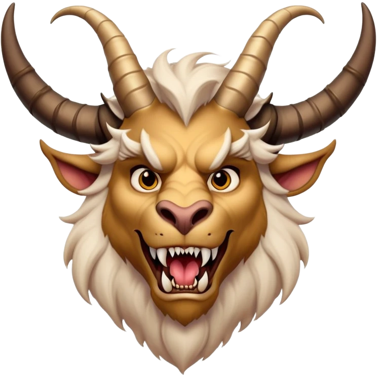 Beast from Beauty and the Beast, furry creature with horns and fangs wearing elegant clothes emoji