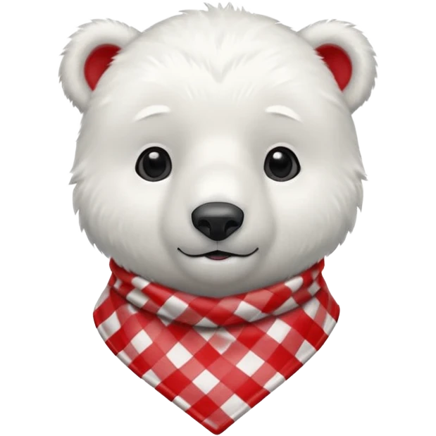 baby polar bear wearing a red and white checkered Neckerchief emoji