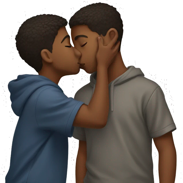 Two boys kissing emoji