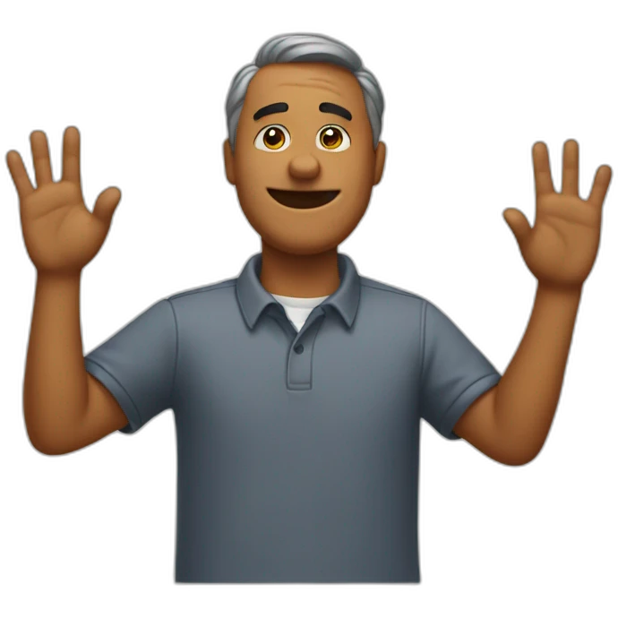 Ernie waving gesture emoji