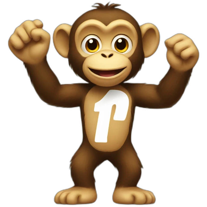 Monkey holding a  number 1 sign emoji
